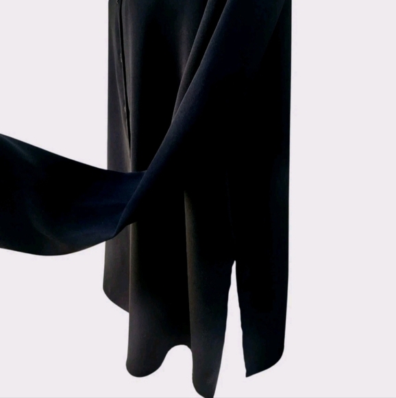 Vintage Maggie McNaughton Black Button Front Tunic Blouse 1X Minimalist - Picture 3 of 4